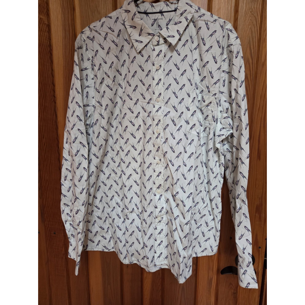 Bird Amazon Essential Mens XXL Slim Long Sleeve Button Up Shirt
